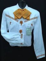 CAMISA W/LEATHER STICHING